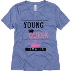 Ladies Relaxed Fit Super Soft Triblend V-Neck Tee