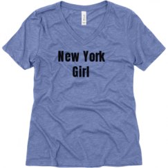 Ladies Relaxed Fit Super Soft Triblend V-Neck Tee