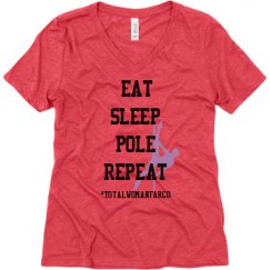 Ladies Relaxed Fit Super Soft Triblend V-Neck Tee