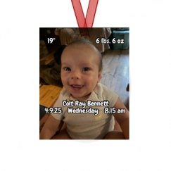 Metal Oval Christmas Ornament