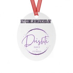 Metal Oval Christmas Ornament