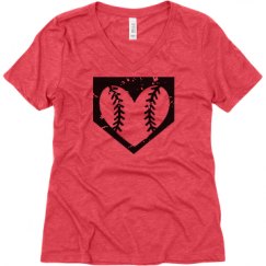 Ladies Relaxed Fit Super Soft Triblend V-Neck Tee