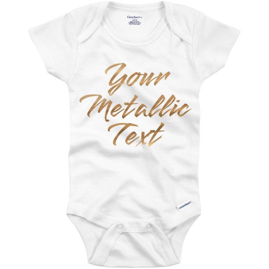 personalized onesie metallic text infant onesies