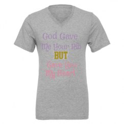 Unisex CVC Jersey V-Neck T-Shirt