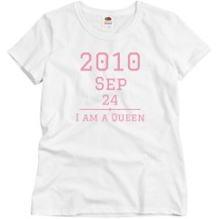 Founders day T pink & white