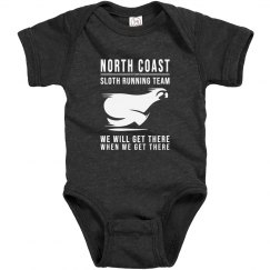 North Coast Sloth Running Team Baby Onesie
