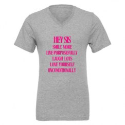 Unisex CVC Jersey V-Neck T-Shirt