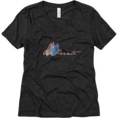 Ladies Relaxed Fit Super Soft Triblend V-Neck Tee