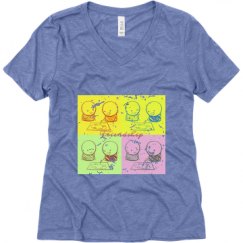 Ladies Relaxed Fit Super Soft Triblend V-Neck Tee