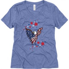 Ladies Relaxed Fit Super Soft Triblend V-Neck Tee