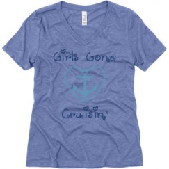 Ladies Relaxed Fit Super Soft Triblend V-Neck Tee