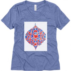 Ladies Relaxed Fit Super Soft Triblend V-Neck Tee