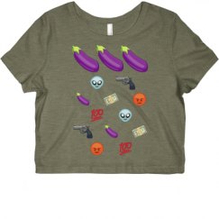 Ladies Slim Fit Crop Top Tee