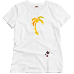Gold glitter palm tree star top
