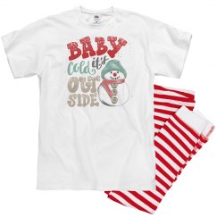 Snowman Baby it's cold outside pajamas for adults