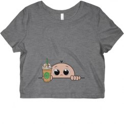 Ladies Slim Fit Crop Top Tee