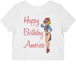 Ladies Slim Fit Crop Top Tee