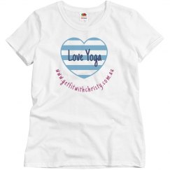 Classic fit 100% cotton pink love yoga 