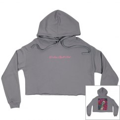 Skeleton Woman Distressed Crop Hoodie