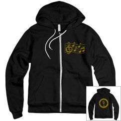 Gold music notes hoodie