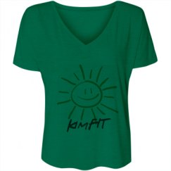 Ladies Flowy Slouchy V-Neck Tee