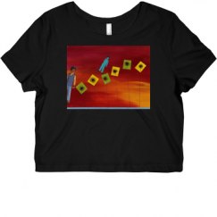 Ladies Slim Fit Crop Top Tee