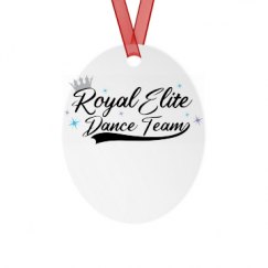 Metal Oval Christmas Ornament
