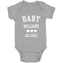 Custom Baby Announcement Last Name Bodysuit