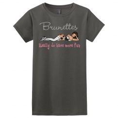 Brunettes - Ladies fitted T-shirt - Charcoal Grey
