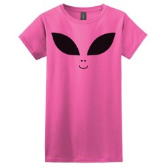 Alien face women's pink t shirt. 