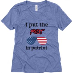 Ladies Relaxed Fit Super Soft Triblend V-Neck Tee