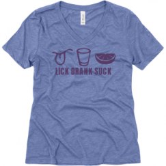 Ladies Relaxed Fit Super Soft Triblend V-Neck Tee