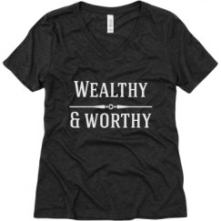 Ladies Relaxed Fit Super Soft Triblend V-Neck Tee