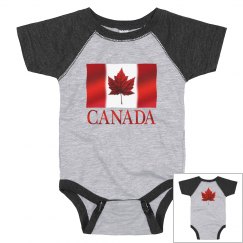Canada Flag Baby Bodysuits Sporty Canada one-piece
