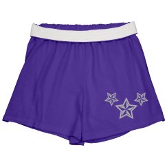 Silver stars purple shorts