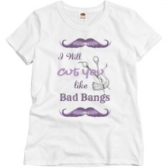Cut you like bad bangs purple