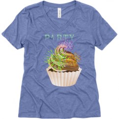 Ladies Relaxed Fit Super Soft Triblend V-Neck Tee