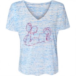Ladies Flowy Slouchy V-Neck Tee