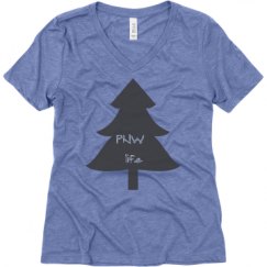 Ladies Relaxed Fit Super Soft Triblend V-Neck Tee