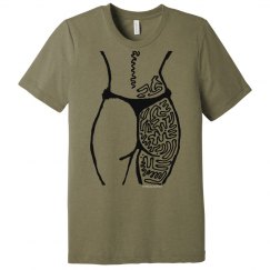 Booty Tri-Blend Tee in Black Caulk