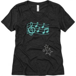 Ladies Relaxed Fit Super Soft Triblend V-Neck Tee