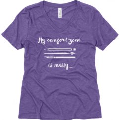 Ladies Relaxed Fit Super Soft Triblend V-Neck Tee