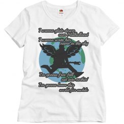 Free Falling Ladies Rock Music Lyric Tee