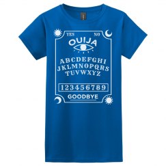 Ouija board women's blue t shirt.