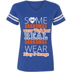 Some Grandma's wear navy & orange