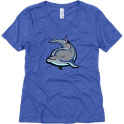 Ladies Relaxed Fit Super Soft Triblend V-Neck Tee