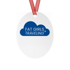Metal Oval Christmas Ornament