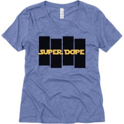 Ladies Relaxed Fit Super Soft Triblend V-Neck Tee