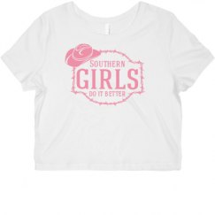 Ladies Slim Fit Crop Top Tee