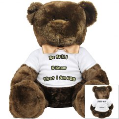 Psalm 46:10 "Be Still" Brown Teddy Bear w/ White Shirt